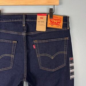 NEW Levi's 502 Taper Leg Jeans Mens 36x29 Blue Dark Wash Cotton Stretch Denim